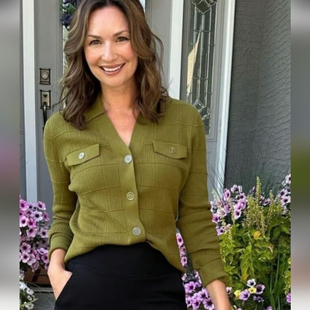 CAbi Olive Knit Sweater
